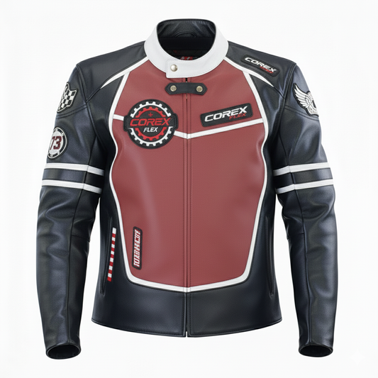 Race Jacket W/patches Jacket Leather Motorcycle