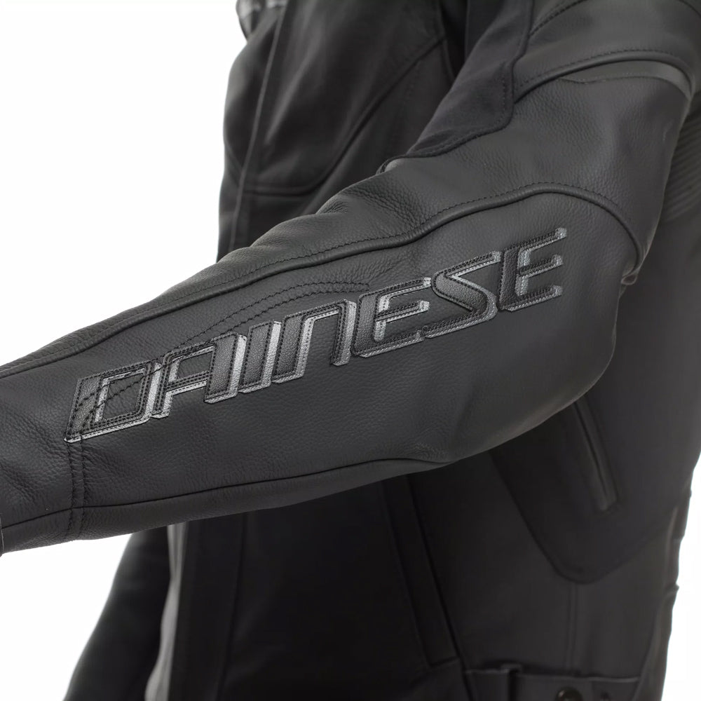 Racing 5 Men Leather Motorcycle Jacket Short Tall Fit
