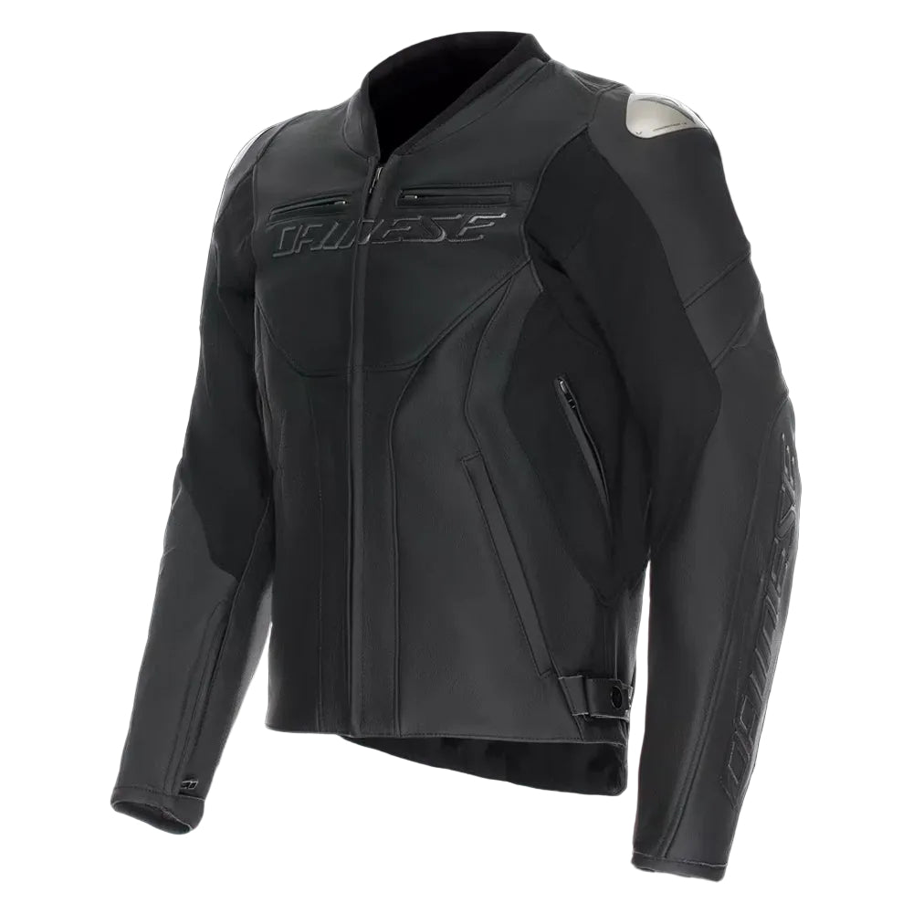 Racing 5 Men Leather Motorcycle Jacket Short Tall Fit