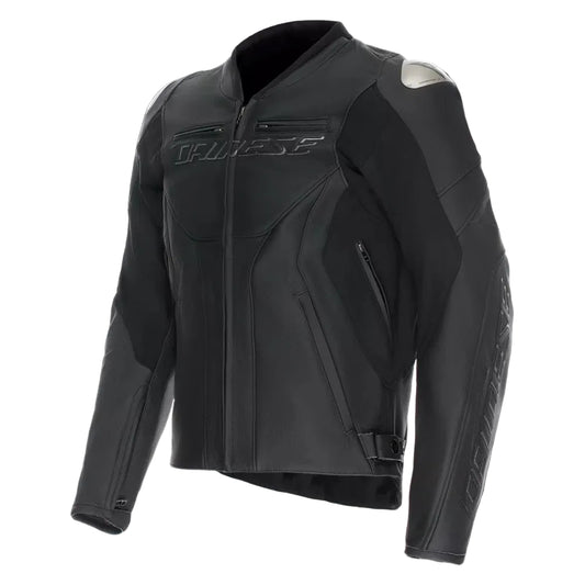 Racing 5 Men Leather Motorcycle Jacket Short Tall Fit