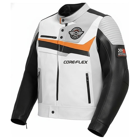 Raffia Leather Racing Jacket