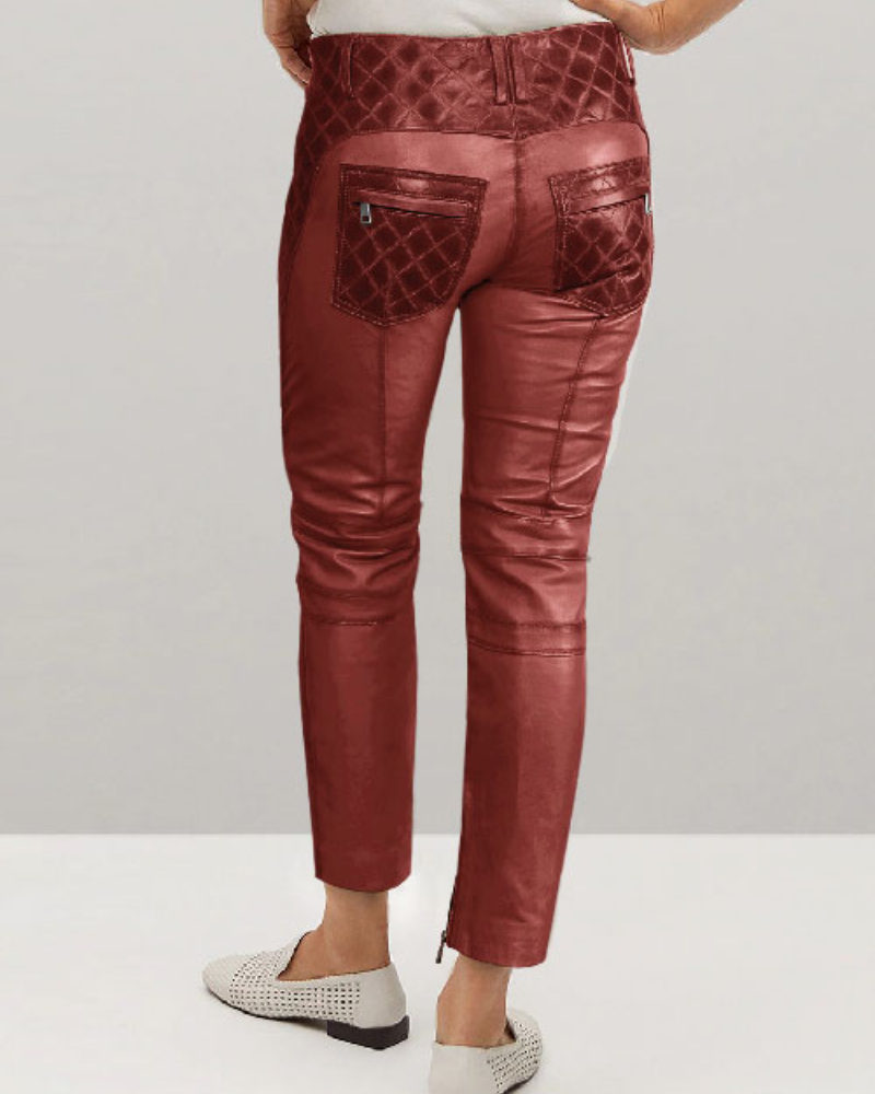 Red Leather Pants Women