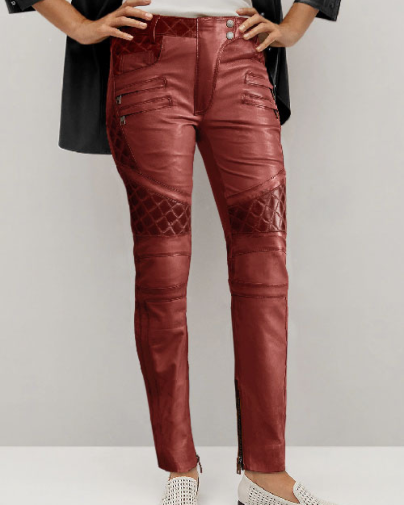 Red Leather Pants Women