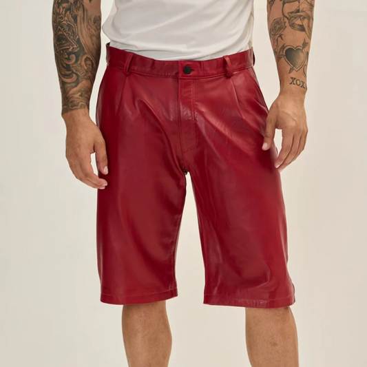 Red Leather Shorts