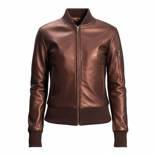 Kožená bunda Reida Maroon Bomber 
