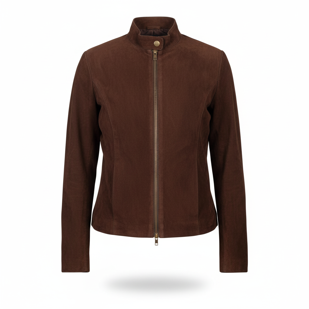 Brown jacket on a white background