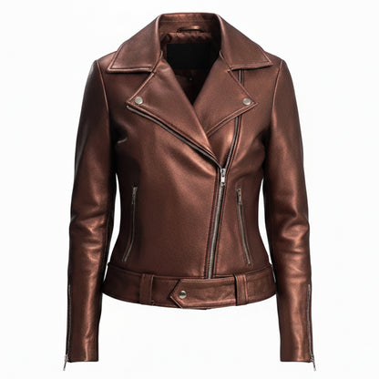 Kožená motorkářská bunda Rumy Maroon 