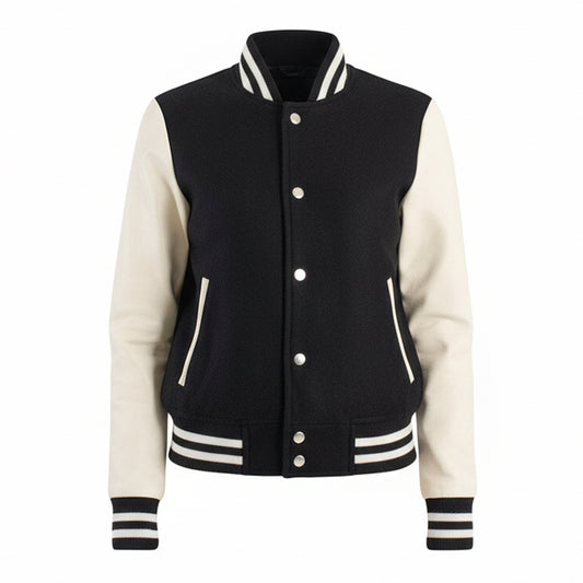 Černobílá hybridní univerzitní bunda Savant
