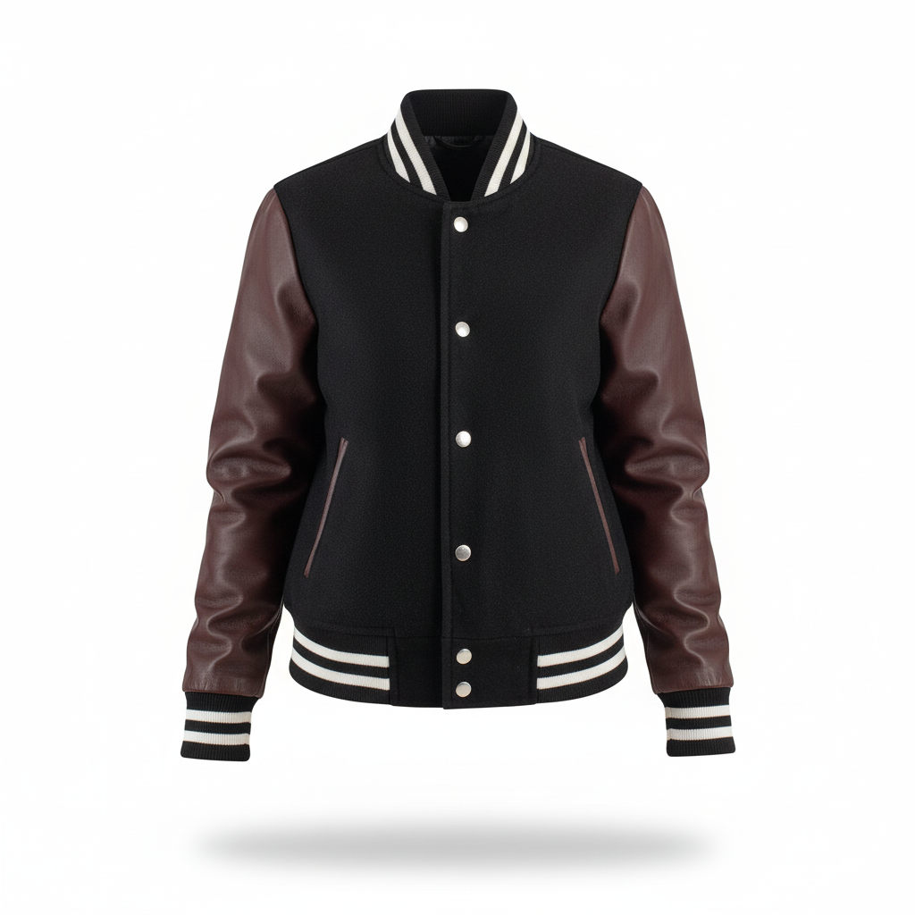 Savant Rødbrun &amp; Sort Hybrid Varsity Jakke 