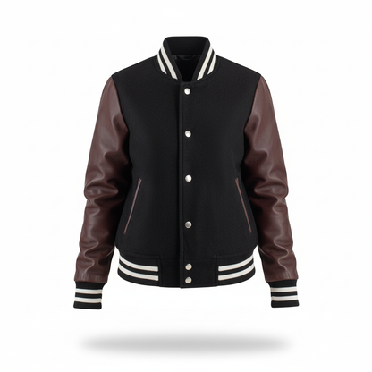 Savant Rødbrun &amp; Sort Hybrid Varsity Jakke 
