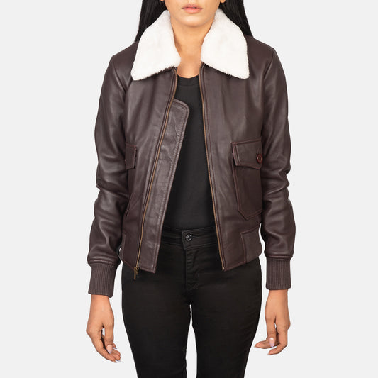 Shearling Leather Bomber Jacket