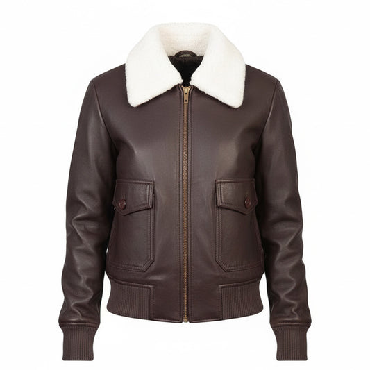 سترة بومبر من جلد الغنم