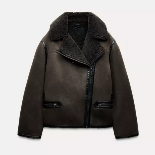 Shearling Moto Jacket Womens