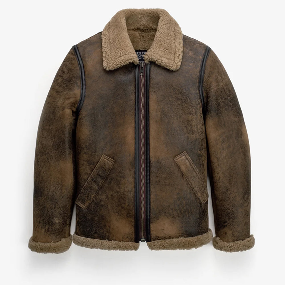 Shearling Sheepskin Aviator Jacket