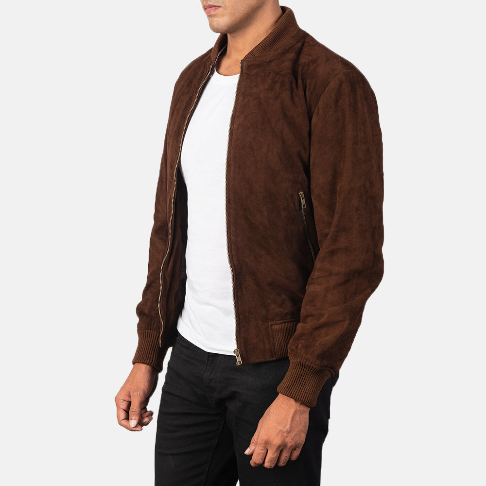 Suede Bomber Jacket Mens