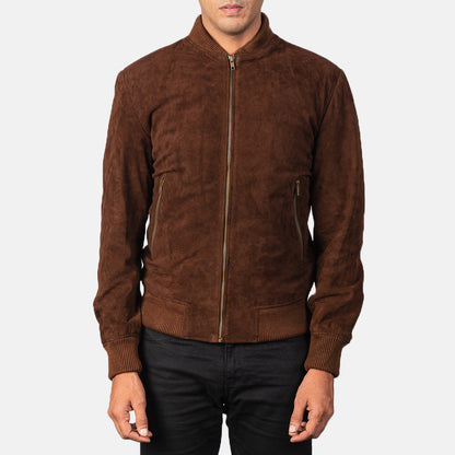 Suede Bomber Jacket Mens