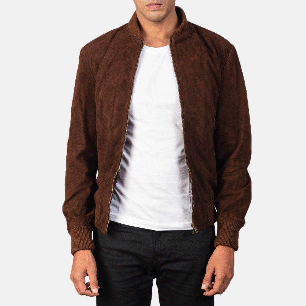 Suede Bomber Jacket Mens