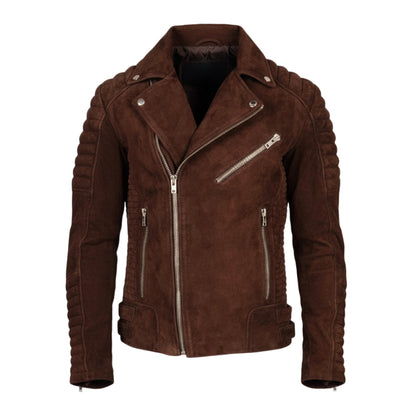 سترة موتو من جلد الغزال