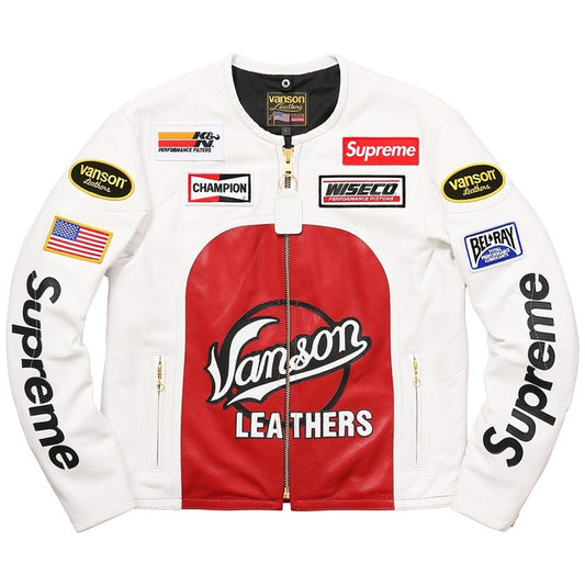 White Leather Star Jacket Limited Addition