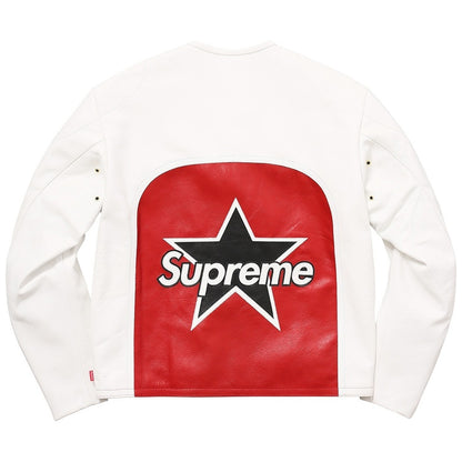 White Leather Star Jacket Limited Addition