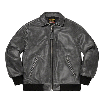 Brown Distressed Worn Leather Jacket