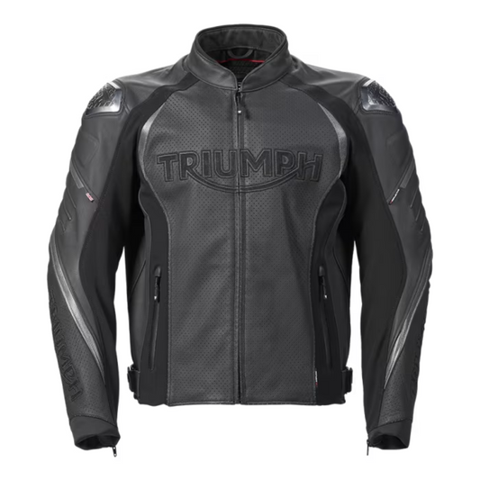 Triple Perforated Leather Jacket