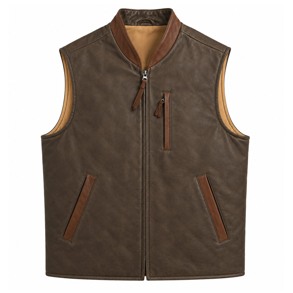Men’s Kennesaw Concealed Brown Leather Vest