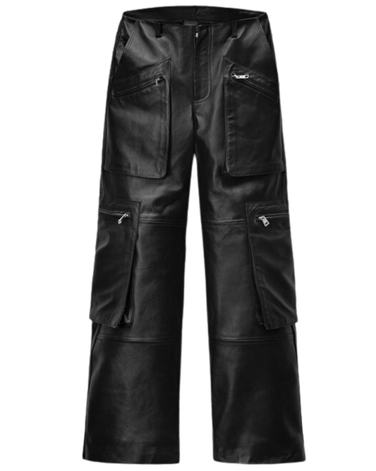 Urban Explorer Leather Cargo Pants