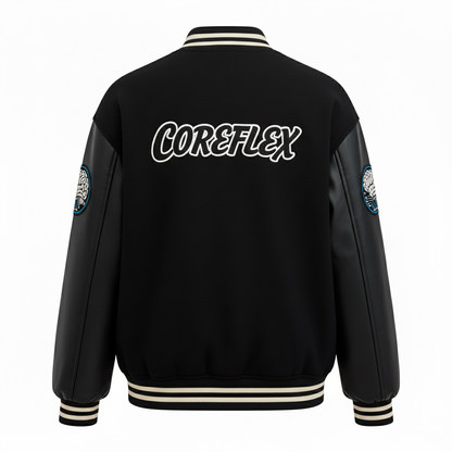 Valeria Varsity Leather Bomber Jacket