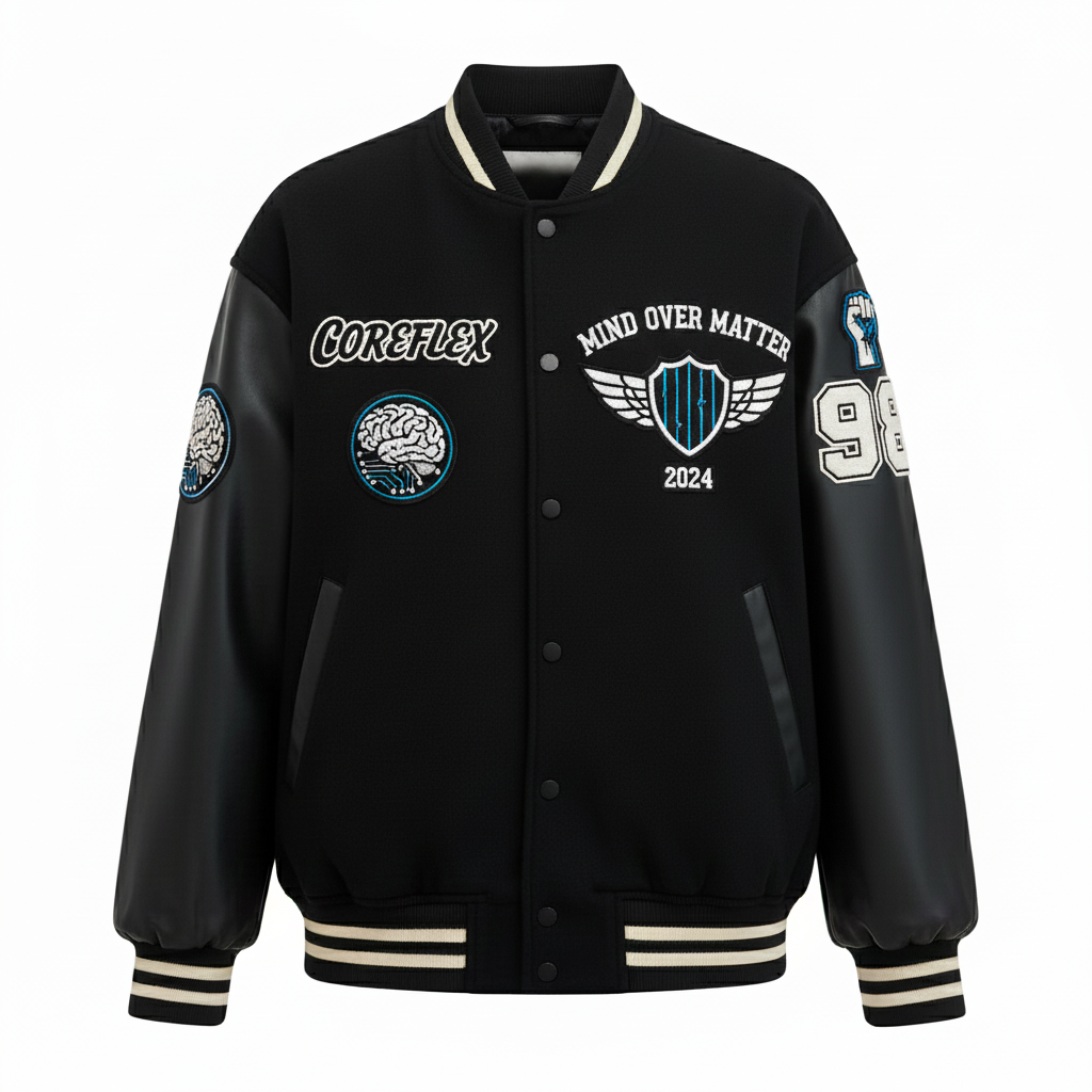 Valeria Varsity Leather Bomber Jacket