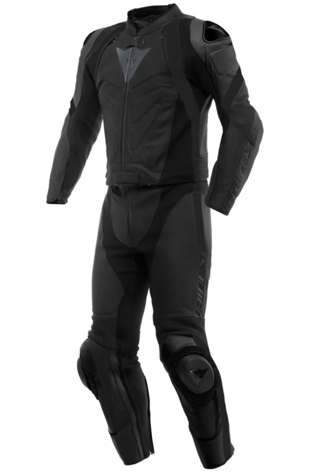 Traje de motociclista de cuero de dos piezas
