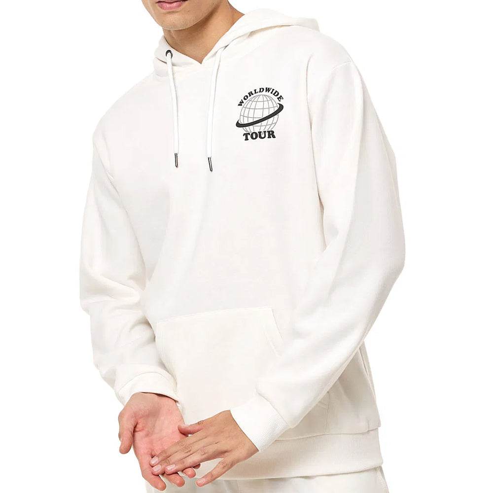White Print Detail Hoodie - CoreFlexInd