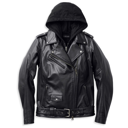 여성용 포토맥 3-in-1 가죽 라이딩 재킷 