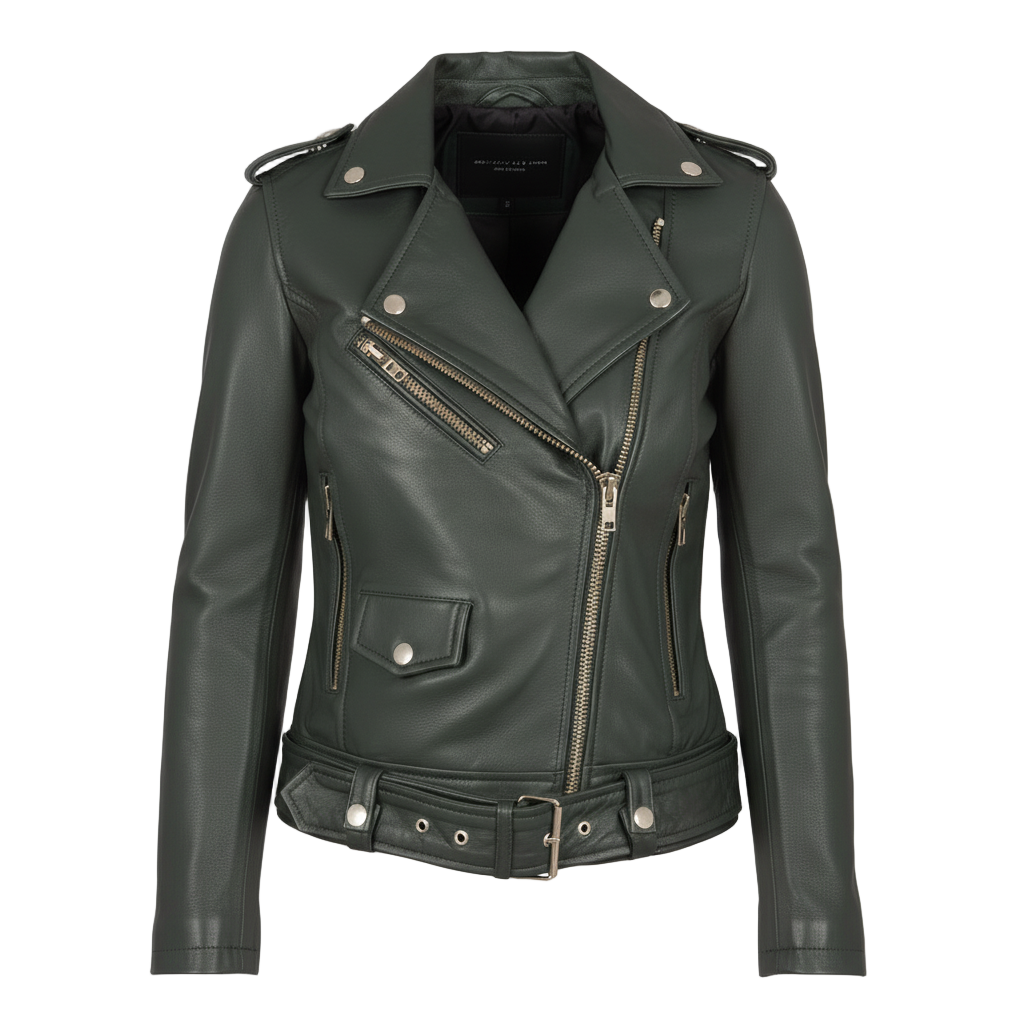 Women_s_Alison_Green_Leather_Biker_Jacket_Open_Front-1-coreflexind