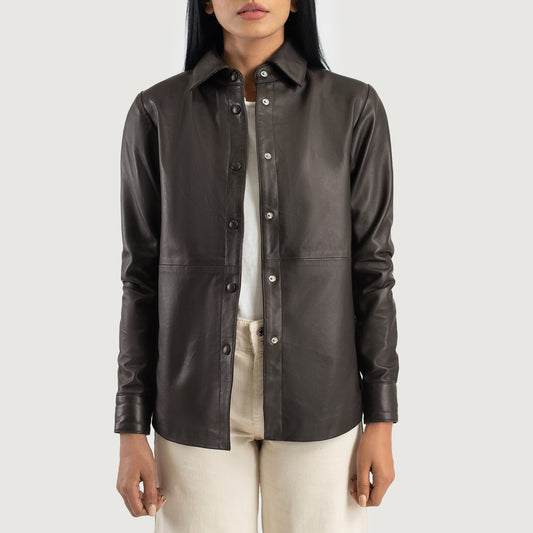 Women's Leather Button Up Shirt​