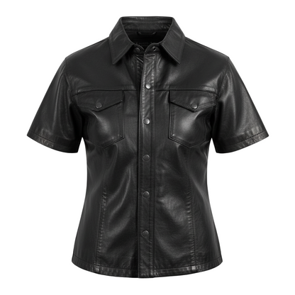 Women's Short Sleeve Leather Shirt - CoreFlexInd