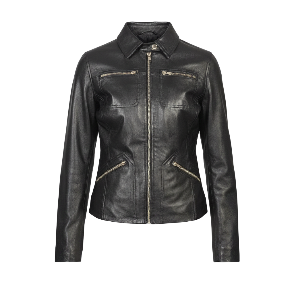 Women_s_Tomachi_Black_Leather_Jacket_Tilted_Back-1-Coreflexind