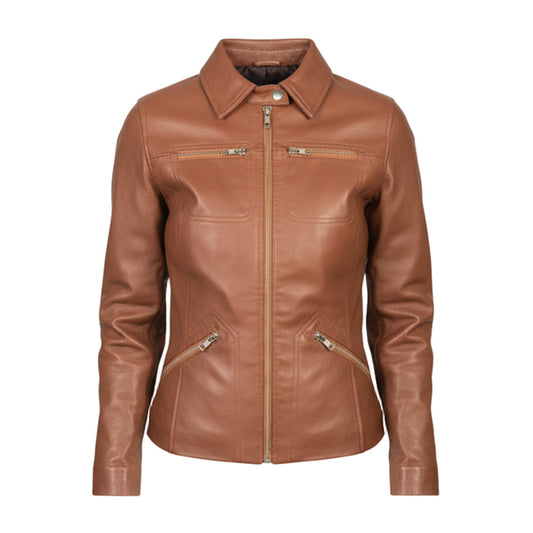 Tomachi brun skinnjakke 