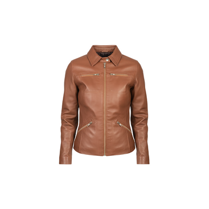 Women_s_Tomachi_Brown_Leather_Jacket_Close_Front-Coreflexind