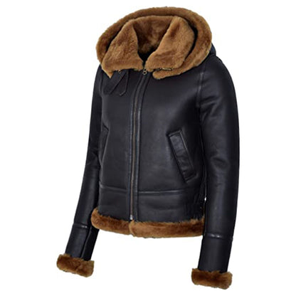 Womens Flying Bomber Leather Jacket