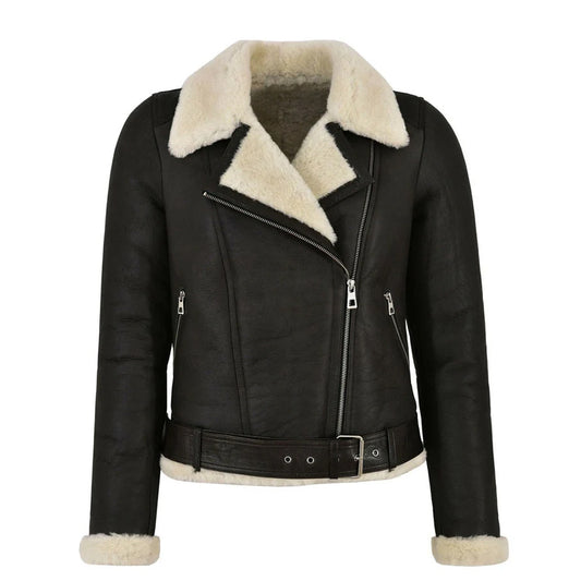 Womens Shearling Bomber Jacket