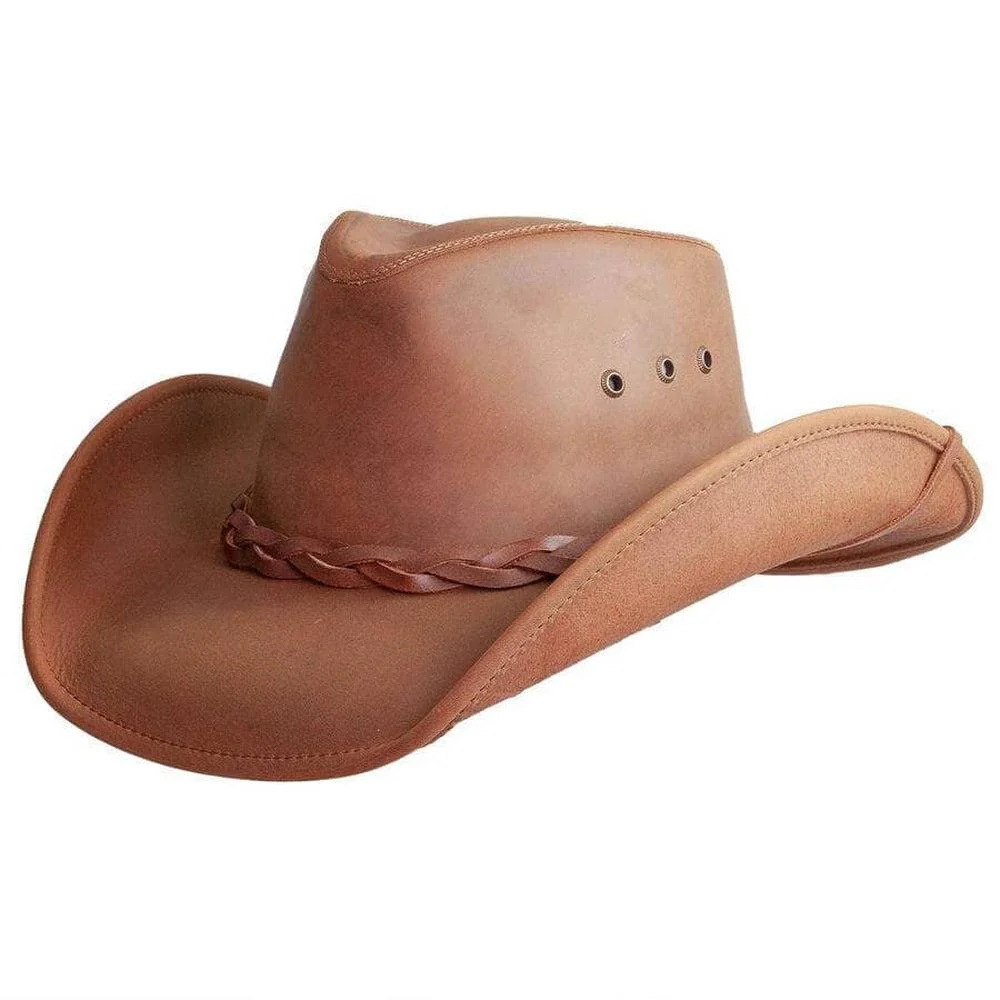 Womens Brown Leather Hat