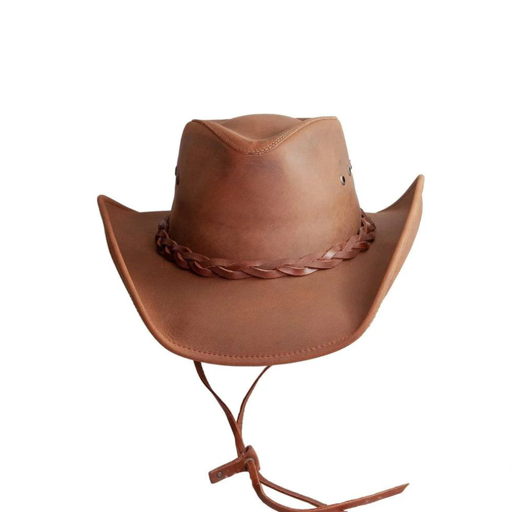 Womens Brown Leather Hat