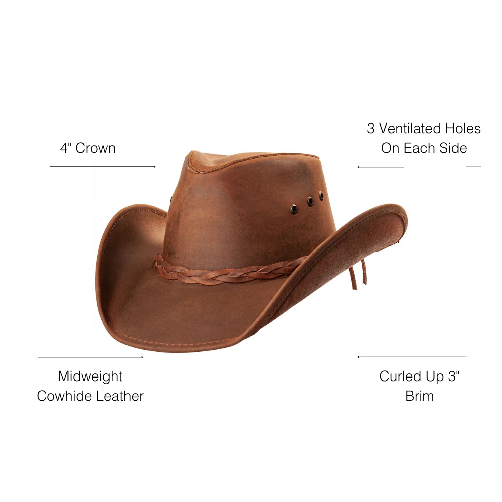 Womens Brown Leather Hat