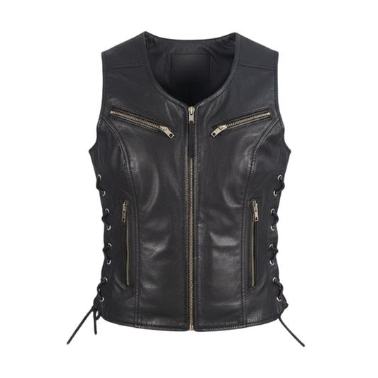 سترة جلدية نسائية لركوب الدراجات النارية 