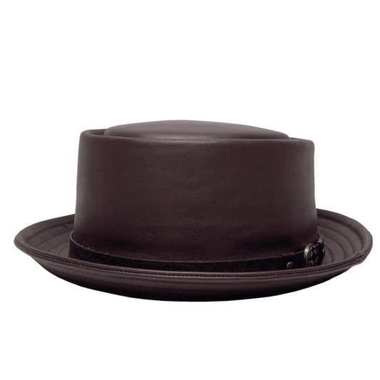 Womens Leather Pork Pie Hat - CoreFlexInd