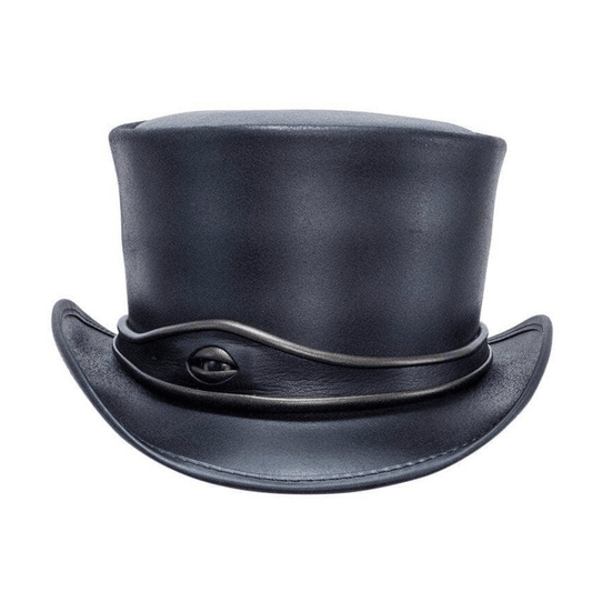Womens Leather Top Hat with Eye Hat Band - CoreFlexInd