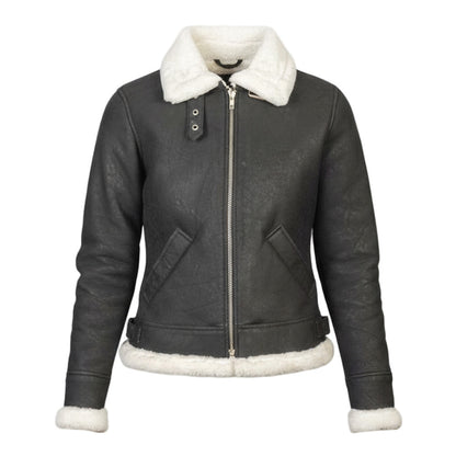 Dámská letecká bunda z ovčí kůže 