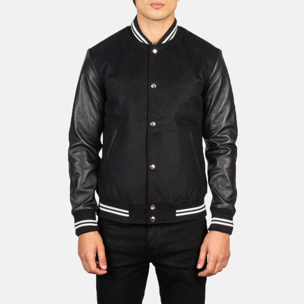 Wool and Leather Varsity Jacket