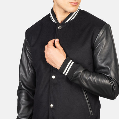 Wool and Leather Varsity Jacket